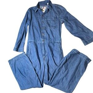 Levi's Women's‎ Long Sleeve Heritage Jumpsuit Playdate Blue Denim Size XS NWT